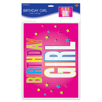 Bulk Plastic Birthday Girl Yard Sign (Case of 6) by Beistle