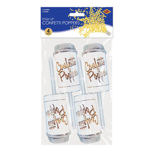 Bulk Push Up Confetti Poppers - gold (Case of 48) by Beistle