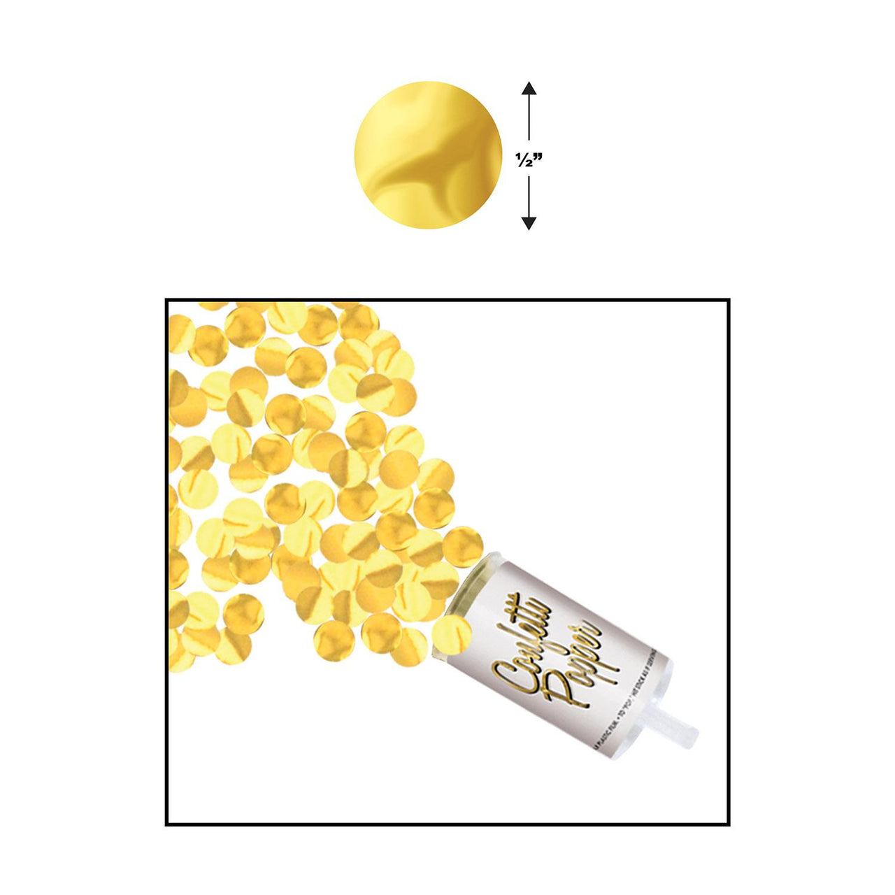 Bulk Push Up Confetti Poppers - gold (Case of 48) by Beistle