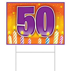 Beistle Plastic 50th Birthday Party Yard Sign