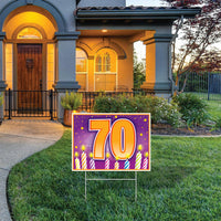 Bulk Plastic 70 Birthday Yard Sign (Case of 6) by Beistle