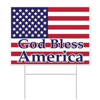 Beistle Plastic God Bless America Party Yard Sign