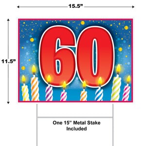 Bulk Plastic 60 Birthday Yard Sign (Case of 6) by Beistle