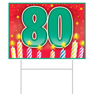 Beistle Plastic 80th Birthday Party Yard Sign