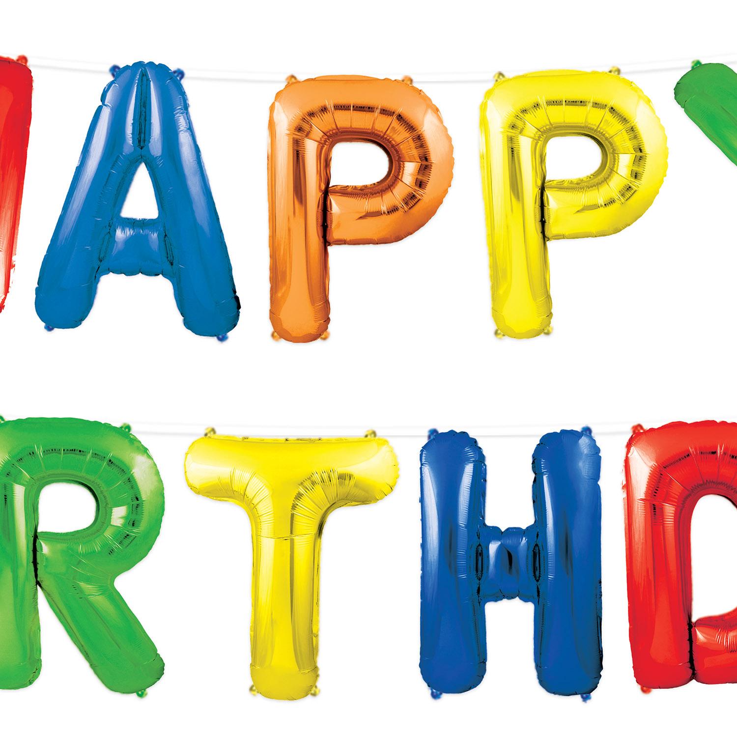 Beistle Happy Birthday Party Balloon Streamer - Multi-Color