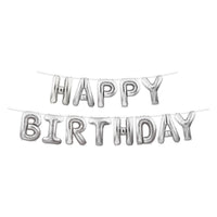 Beistle Happy Birthday Party Balloon Streamer - Silver