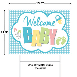 Bulk Plastic Welcome Baby Yard Sign (Case of 6) by Beistle