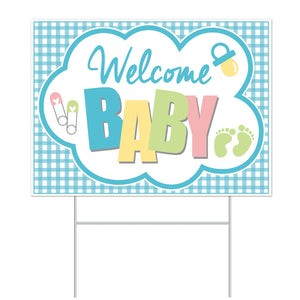 Beistle Plastic Welcome Baby Yard Sign