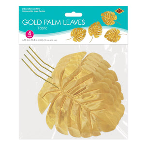 Bulk Fabric Gold Palm Leaves (Case of 24) by Beistle