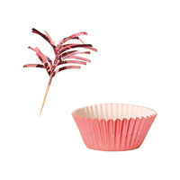 Beistle Metallic Party Cupcake Liners & Picks - Rose Gold