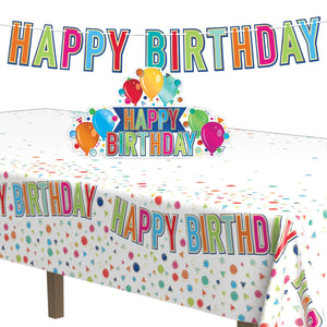 Bulk Happy Birthday Tablecover (Case of 12) by Beistle