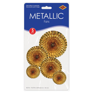 Bulk Metallic Fans - Gold (Case of 30) by Beistle