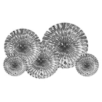 Beistle Metallic Party Fans - Silver