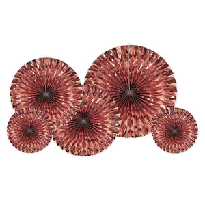 Beistle Metallic Party Fans - Rose Gold