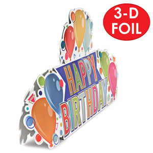 Bulk 3-D Foil Happy Birthday Centerpiece (Case of 12) by Beistle