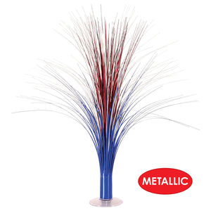Bulk Metallic Spray Centerpiece - red, silver, blue (Case of 6) by Beistle