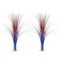 Bulk Metallic Spray Centerpiece - red, silver, blue (Case of 6) by Beistle