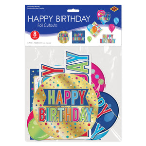Bulk Foil Happy Birthday Cutouts (Case of 96) by Beistle