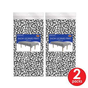Bulk Snow Leopard Print Tablecover (Case of 12) by Beistle