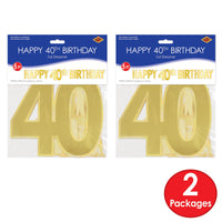 Bulk Foil Happy  40th  Birthday Streamer (Case of 12) by Beistle