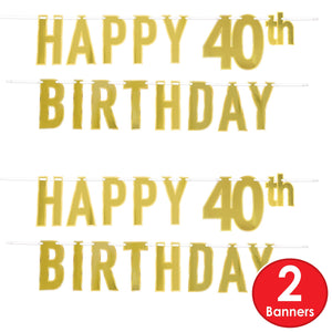Bulk Foil Happy  40th  Birthday Streamer (Case of 12) by Beistle