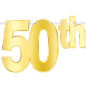 Bulk Foil Happy  50th  Birthday Streamer (Case of 12) by Beistle