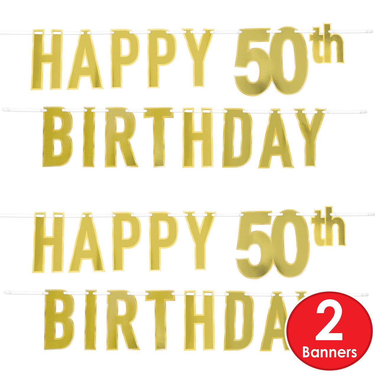 Bulk Foil Happy  50th  Birthday Streamer (Case of 12) by Beistle