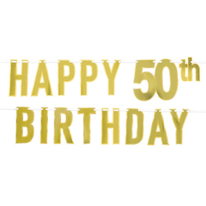 Beistle Foil Happy 50th Birthday Party Streamer (Case of 12)