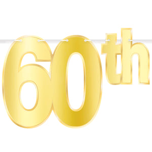 Bulk Foil Happy  60th  Birthday Streamer (Case of 12) by Beistle