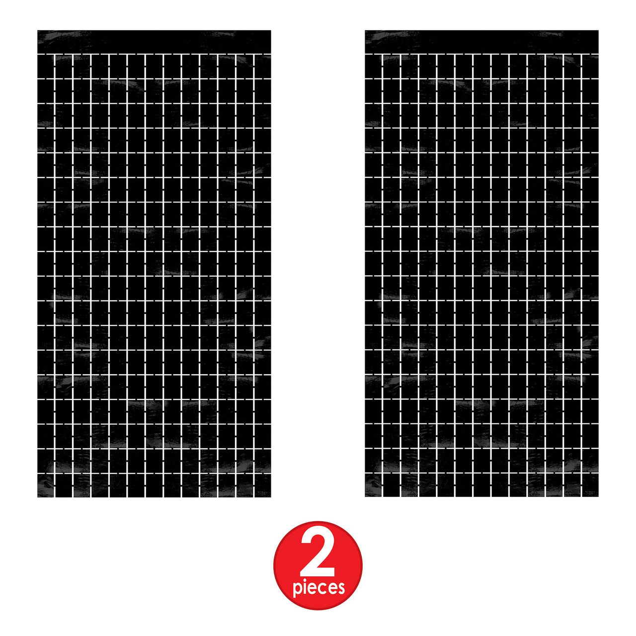 Bulk Black Metallic Square Curtain (6 Pkgs Per Case) by Beistle