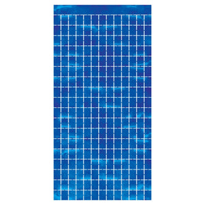 Beistle Blue Metallic Party Square Curtain (6 Per Case)