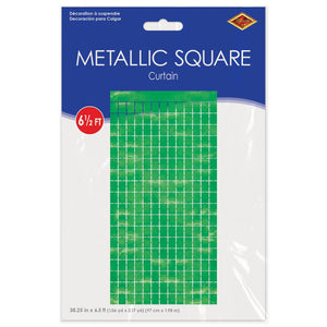 Bulk Green Metallic Square Curtain (6 Pkgs Per Case) by Beistle