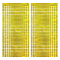 Bulk Metallic Square Curtain - Gold (Case of 6) by Beistle