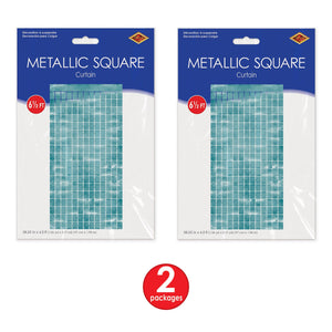 Bulk Light Blue Metallic Square Curtain (6 Pkgs Per Case) by Beistle