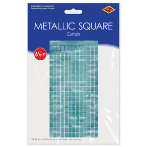 Bulk Light Blue Metallic Square Curtain (6 Pkgs Per Case) by Beistle
