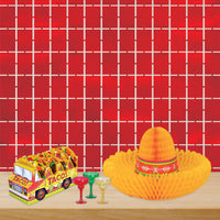 Bulk Red Metallic Square Curtain (6 Pkgs Per Case) by Beistle