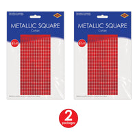 Bulk Red Metallic Square Curtain (6 Pkgs Per Case) by Beistle