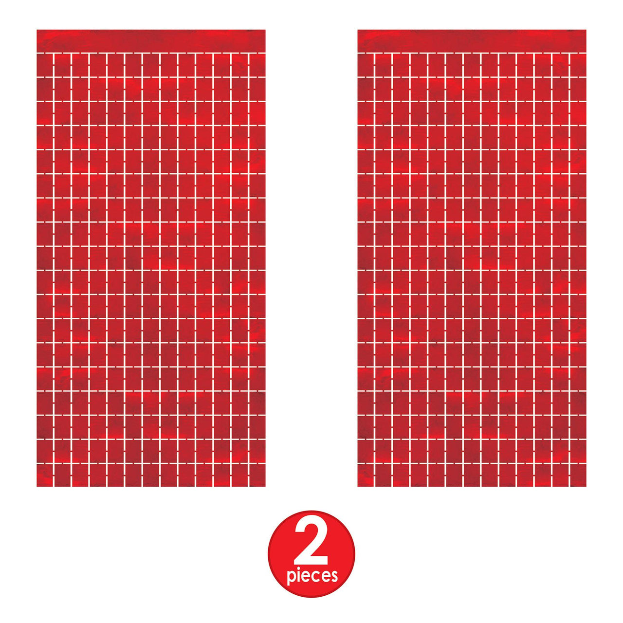 Bulk Red Metallic Square Curtain (6 Pkgs Per Case) by Beistle