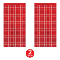 Bulk Red Metallic Square Curtain (6 Pkgs Per Case) by Beistle