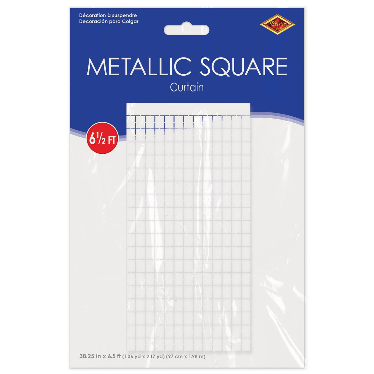 Bulk White Metallic Square Curtain (6 Pkgs Per Case) by Beistle