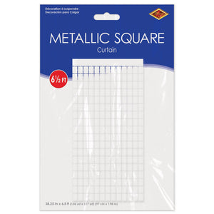 Bulk White Metallic Square Curtain (6 Pkgs Per Case) by Beistle