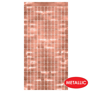 Bulk Metallic Square Curtain - Rose Gold (Case of 6) by Beistle