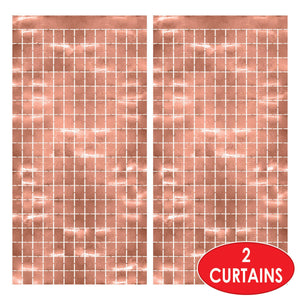 Bulk Metallic Square Curtain - Rose Gold (Case of 6) by Beistle