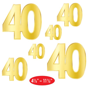 Bulk Foil  40  Birthday Cutouts (Case of 72) by Beistle