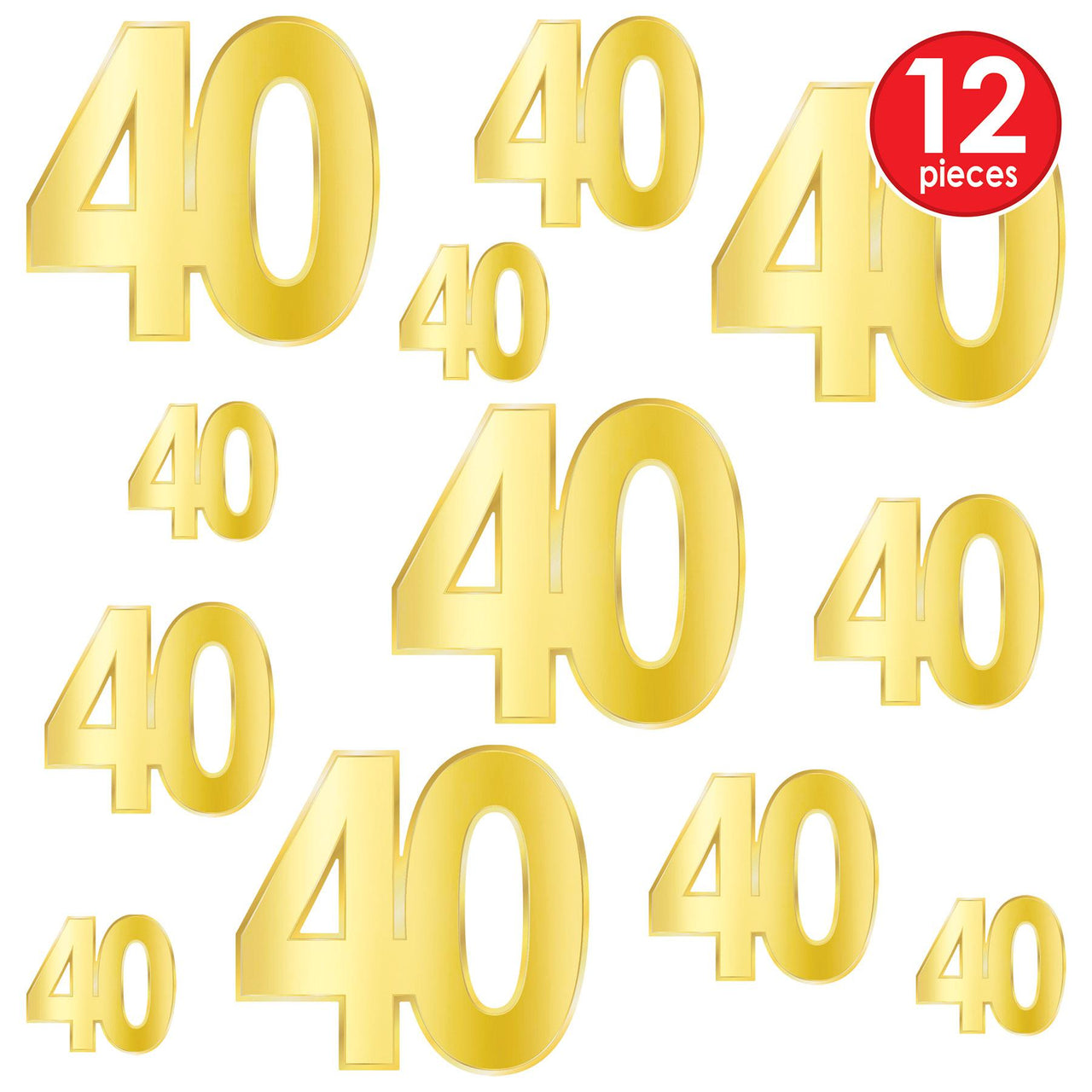 Bulk Foil  40  Birthday Cutouts (Case of 72) by Beistle