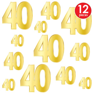 Bulk Foil  40  Birthday Cutouts (Case of 72) by Beistle
