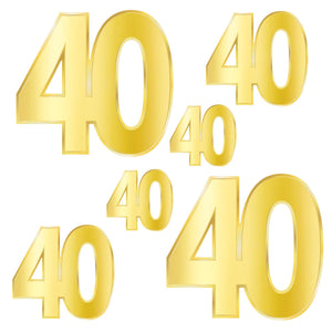 Beistle Foil 40th Birthday Party Cutouts (Case of 72)