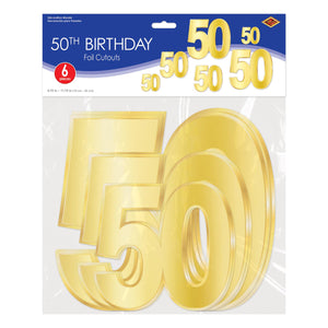 Bulk Foil  50  Birthday Cutouts (Case of 72) by Beistle
