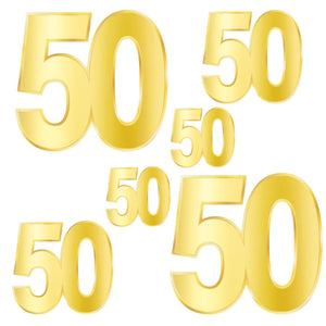 Beistle Foil 50th Birthday Party Cutouts (Case of 72)
