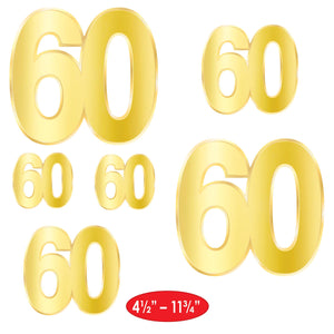 Bulk Foil  60  Birthday Cutouts (Case of 72) by Beistle